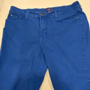 NY DJ women’s ankle blue jeans size 14 royal blue denim EUC